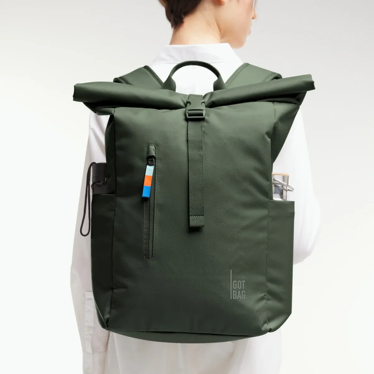 GOT BAG Rolltop Easy Algae – vista laterale 1 | sostenibile | Bag-Age
