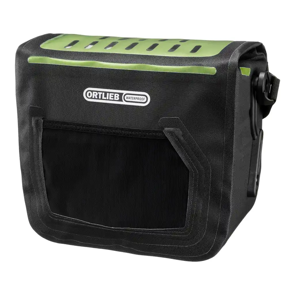 ORTLIEB E-Glow Black Lenkertasche, Vorderansicht, bei Bag-Age