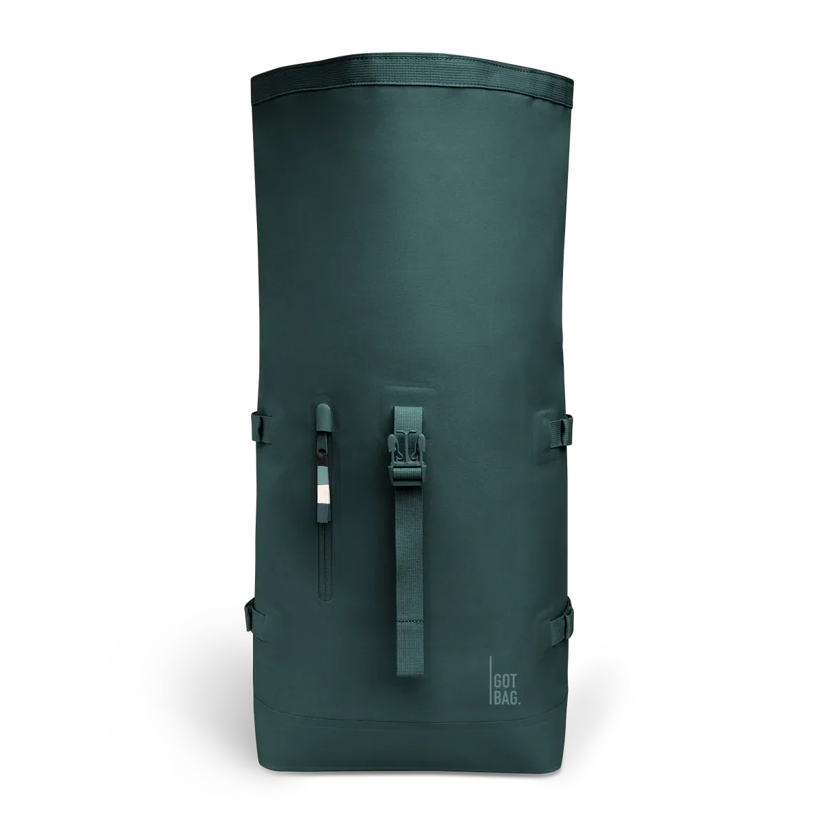 GOT BAG Rolltop 2.0 Sea Teal Monochrome – vista frontal 2 | sustentável | Bag-Age