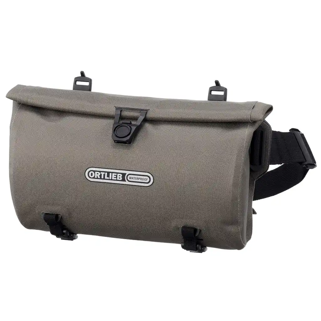 ORTLIEB Velo-Sling Dark Sand handlebar / sling bag, vooraanzicht, bij Bag-Age