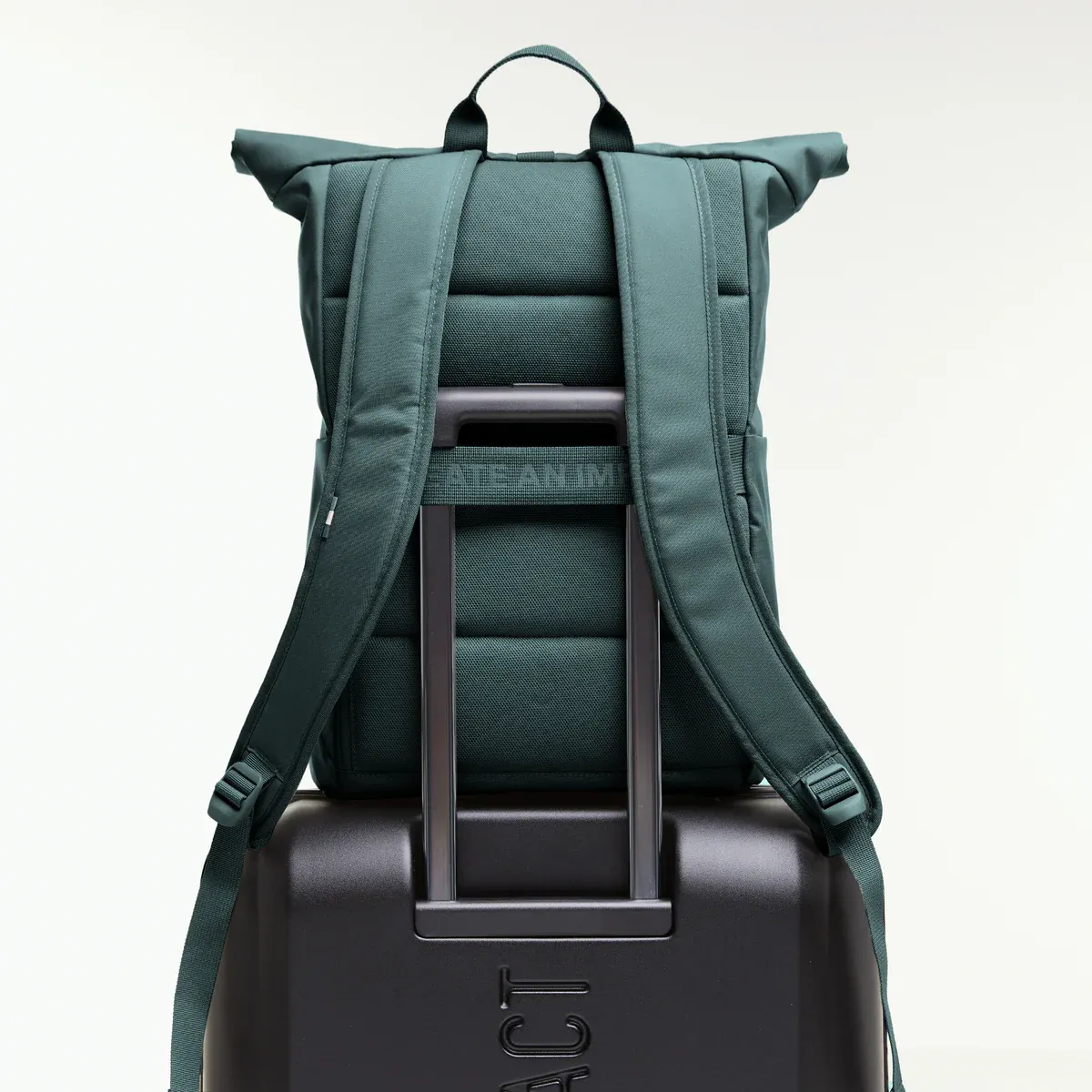 GOT BAG Rolltop Easy Sea Teal Monochrome – Rückansicht 1 | nachhaltig | Bag-Age
