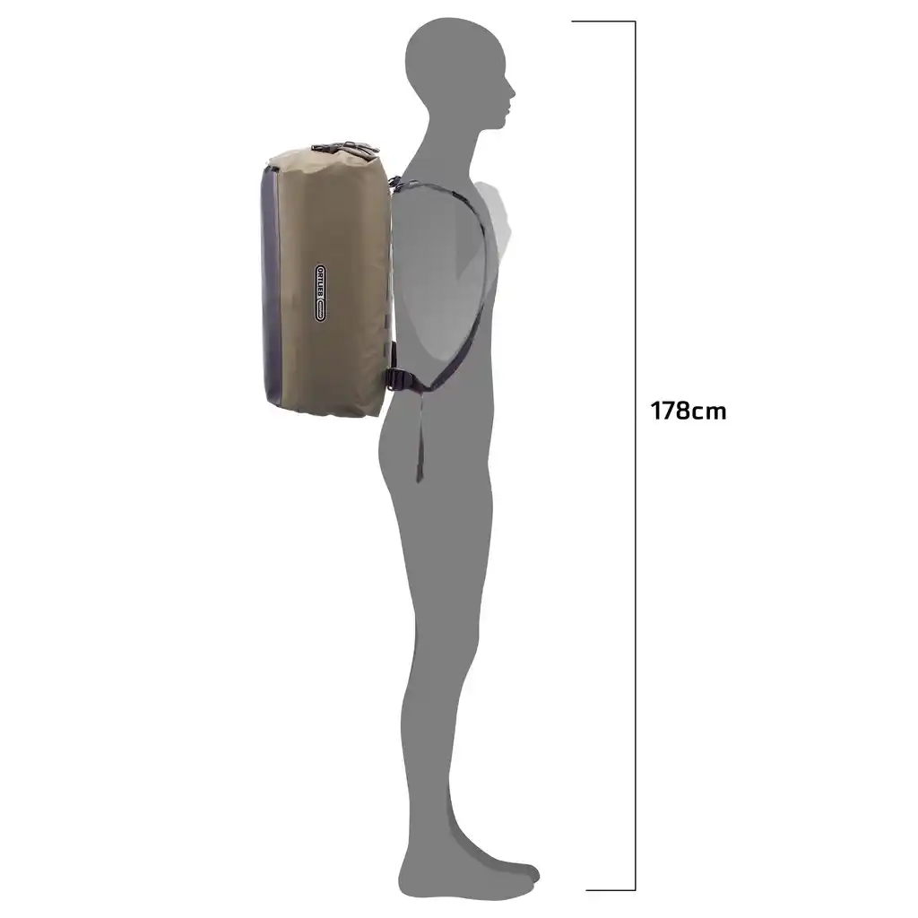 ORTLIEB Duffle Lite Dark Sand duffle / travel bag, product image, at Bag-Age