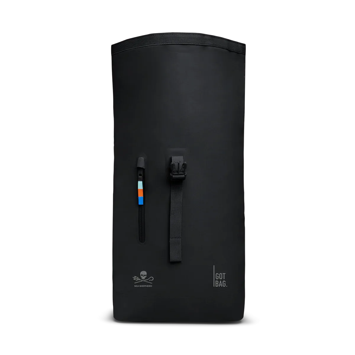 GOT BAG Rolltop Lite 2.0 Black Sea Shepherd – vista frontal 3 | sostenible | Bag-Age