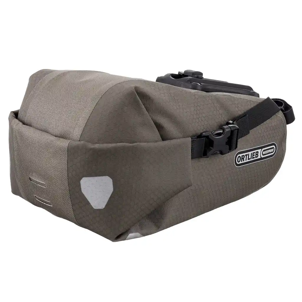 ORTLIEB Saddle-Bag Dark Sand, sacoche de selle, vue de face, chez Bag-Age