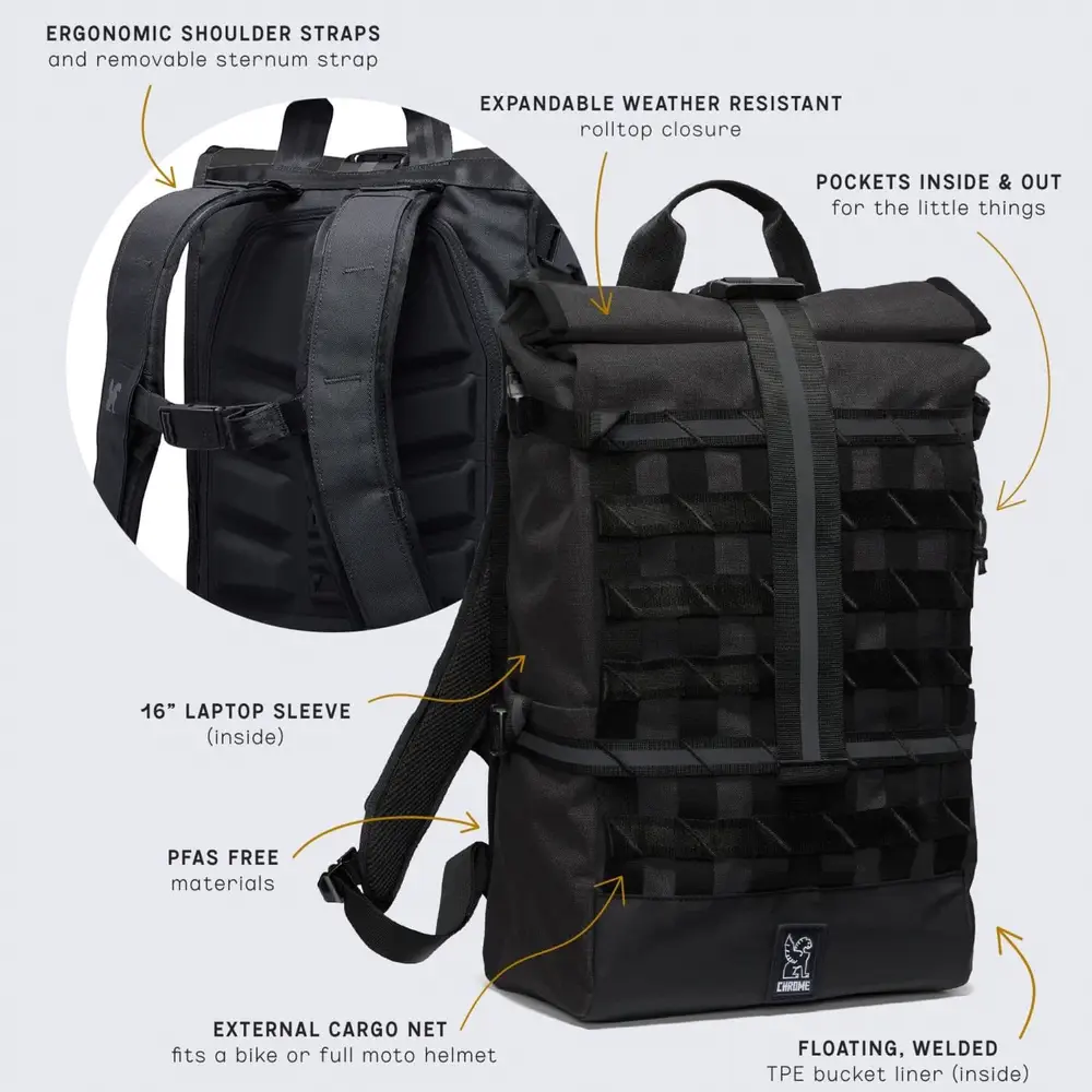 Chrome Industries Barrage 22L Pack – Ausstattungsübersicht