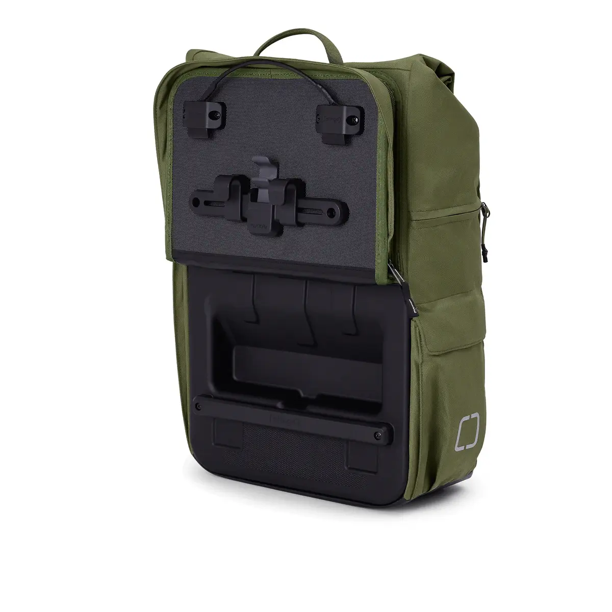 otinga Flip V3 olive-grün, recyceltes PES-Gewebe, PU-beschichtet, 100% wasserdicht, Fahrradtasche bei Bag-Age Berlin.