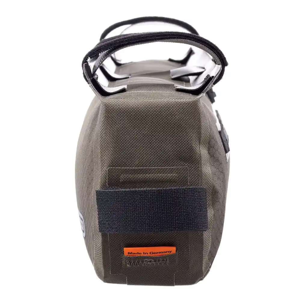 ORTLIEB Frame-Pack Toptube Dark Sand Rahmentasche, Seitenansicht, bei Bag-Age