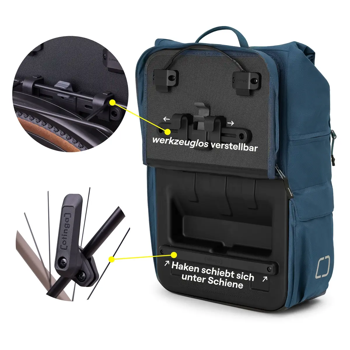 otinga Flip V3 arctic-blau für Pendeln & Alltag in der Stadt - 100% wasserdicht, Fair-Trade-zertifiziert, bei Bag-Age Berlin.