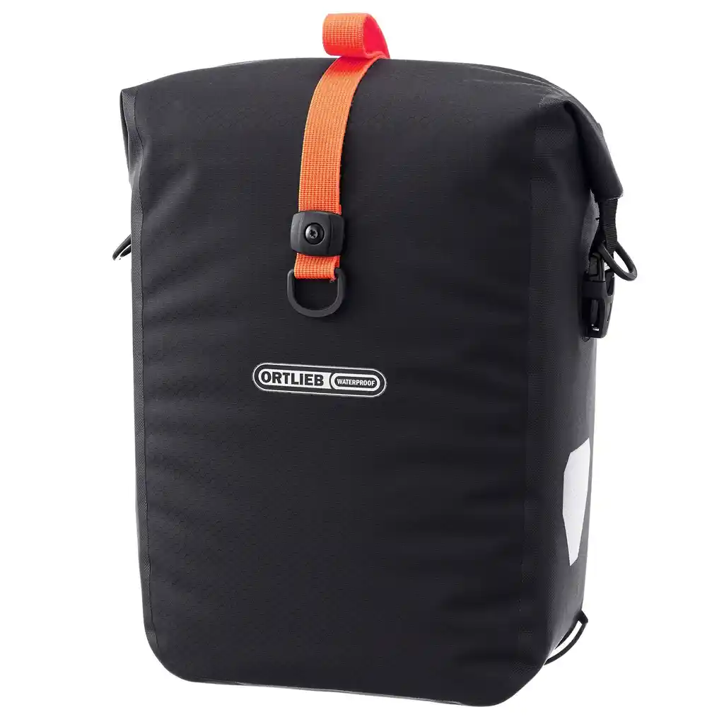 ORTLIEB Gravel-Pack Single Black Matt Fahrradtasche, Vorderansicht, bei Bag-Age