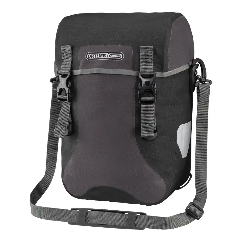 ORTLIEB Sport-Packer Granite bike pannier, front view, at Bag-Age