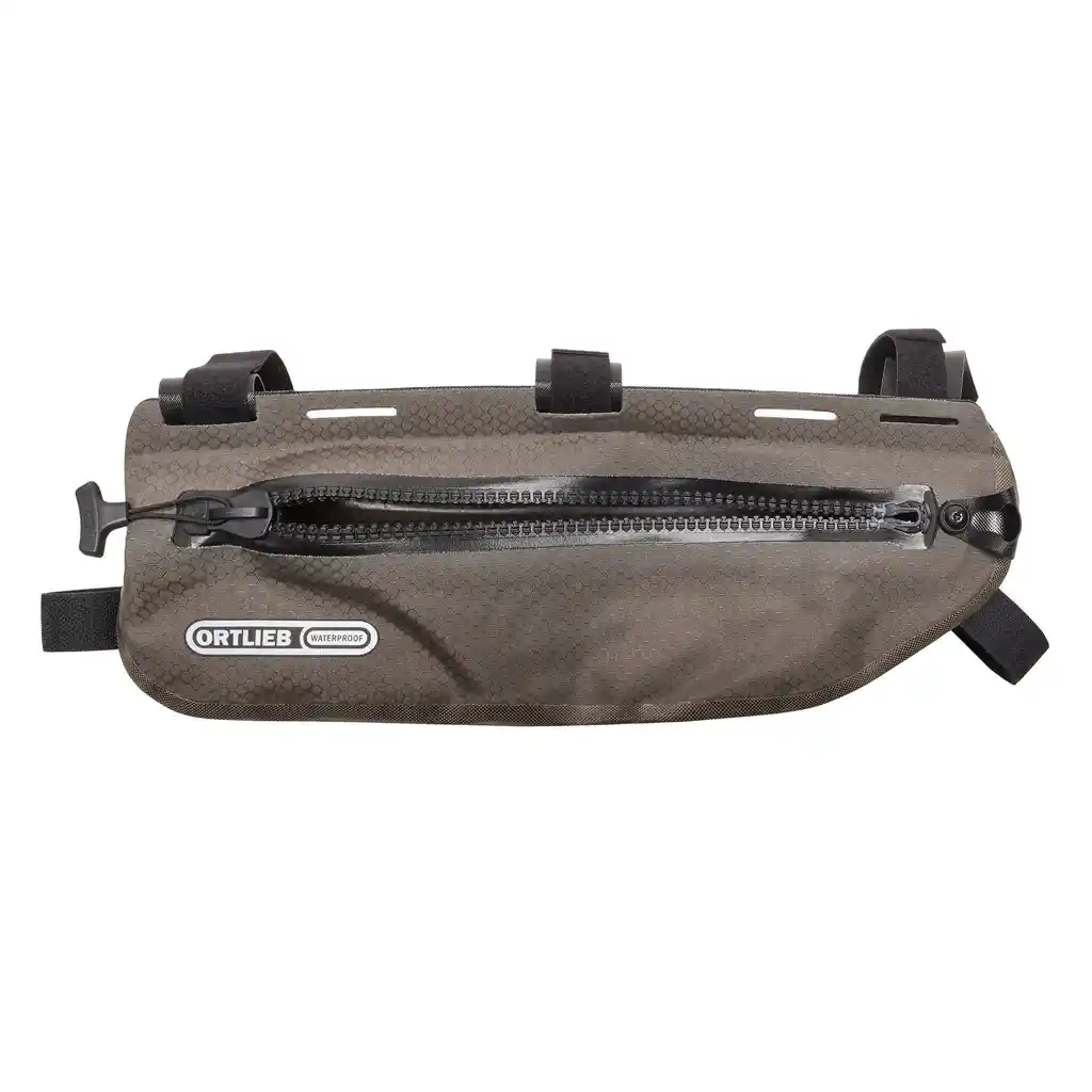 ORTLIEB Frame-Pack Toptube Dark Sand Rahmentasche, Innenansicht, bei Bag-Age