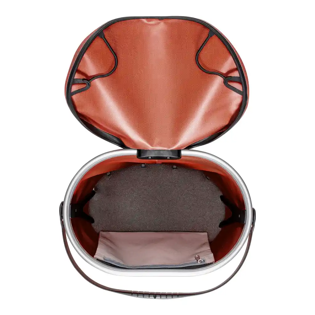 ORTLIEB Up-Town Rack Rooibos, rack-top basket, vista interna, da Bag-Age