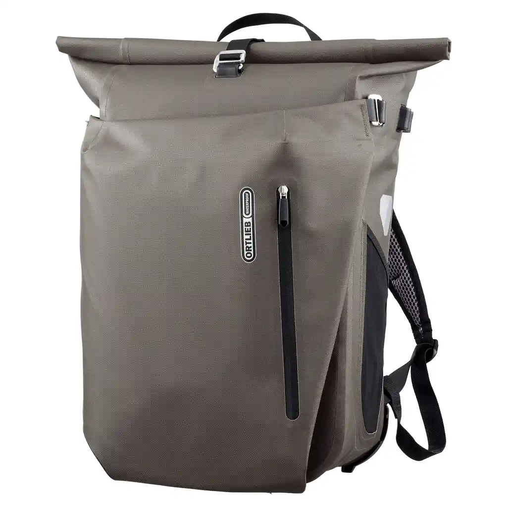ORTLIEB Vario 26L Dark Sand Convertible Backpack Pannier, Vorderansicht, bei Bag-Age